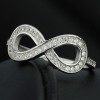 Bague anneau argent plaque rhodium sertie zirconium