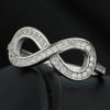 Silver rhodium zirconium infinity ring