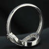 Bague anneau argent plaque rhodium sertie zirconium