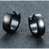 Boucles d'oreilles homme creoles anneau acier noir