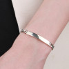 Curb silver bracelet with Cuban chain