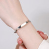 Curb silver bracelet with Cuban chain