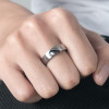 Steel couple ring heart engraving personalized alliance