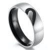 Steel couple ring heart engraving personalized alliance