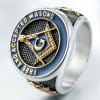 Freemasonry knightly steel men's ring