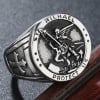 Saint michael knightly protection steel men's ring
