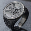 Saint michael knightly protection steel men's ring
