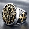 Saint Michael Knights Cross Steel Men's Ring