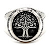 Bague blanc homme acier chevaliere arbre de vie celtique