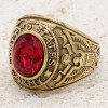 Men's Cubic Red ZIrconia Inlay US Army Stainless Steel Ring
