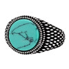 Bague verte homme acier inoxydable chevaliere turquoise