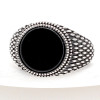 Bague homme acier inoxydable chevaliere turquoise