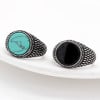 Anillo de hombre de acero inoxidable caballero turquesa