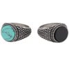 Men's stainless steel turquoise knight ring