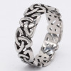 Men's ring with chiseled Celtic knot steel ring