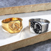 Men's knightly scorpio zodiac stainless steel ring