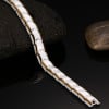 Bracelet femme ceramique blanche polie bords dore magnetique