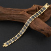Bracciale da uomo in ceramica nera con placca in oro