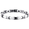 Women's White Ceramic Stainless Steel Links Magnetic Bracelet