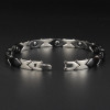 Women's White Ceramic Stainless Steel Links Magnetic Bracelet