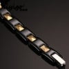 Men's 2Tone Black Ceramic Magnetic Gold Plated Bracelet
