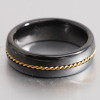Ceramic ring dome gold steel line