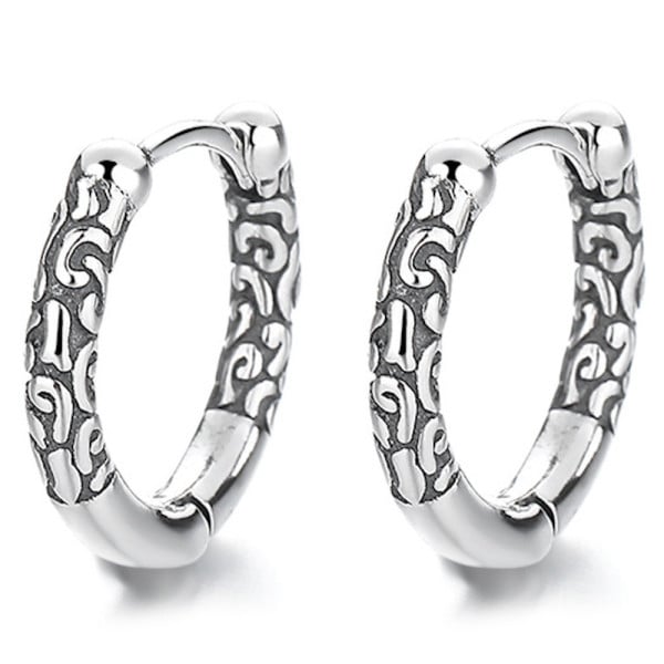 Celtic silver earrings for men and women, creole hoops