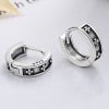 Boucles d'oreille argent creoles trefle 4 feuilles