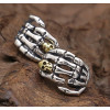 Men's Sterling Silver Skeleton Hand Skull Earrings