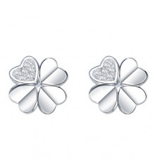 925 silver stud earrings 4 leaf clover