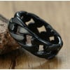 Men's Black Plated Stainless Steel Chain Band Ring