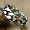 Men's ring with Cuban steel chain ring