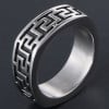 Men's Stainless Steel Band Ring With Greek Key