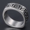 Men's Stainless Steel Band Ring With Greek Key