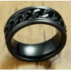 Men's Black Plated Stainless Steel Anti stress Band Ring