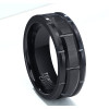 Men's High Polished Gear Grooved Tungsten Band Ring