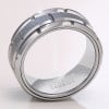 Men's High Polished Gear Grooved Tungsten Band Ring