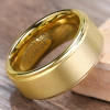 Men's Black Tungsten Brushed Center Wedding Band Ring 