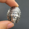 Men's Sterling Silver Indian Chief Head Signet Ring