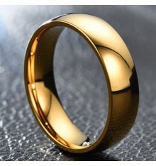 Personalized dome tungsten wedding ring