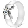 Polished ceramic ring set with zirconium