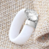 Polished ceramic ring set with zirconium