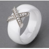 Women's ring black ceramic rings cross zirconium steel