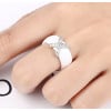 Anello da donna anelli in ceramica nera croce in acciaio zirconio