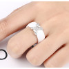 Women's ring black ceramic rings cross zirconium steel