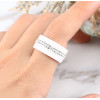 Anello in ceramica da donna, anello piatto, fascia in zirconio