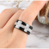 Anello in ceramica da donna, anello piatto, fascia in zirconio