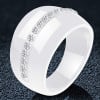 Bague chevaliere ceramique noire ligne zirconium