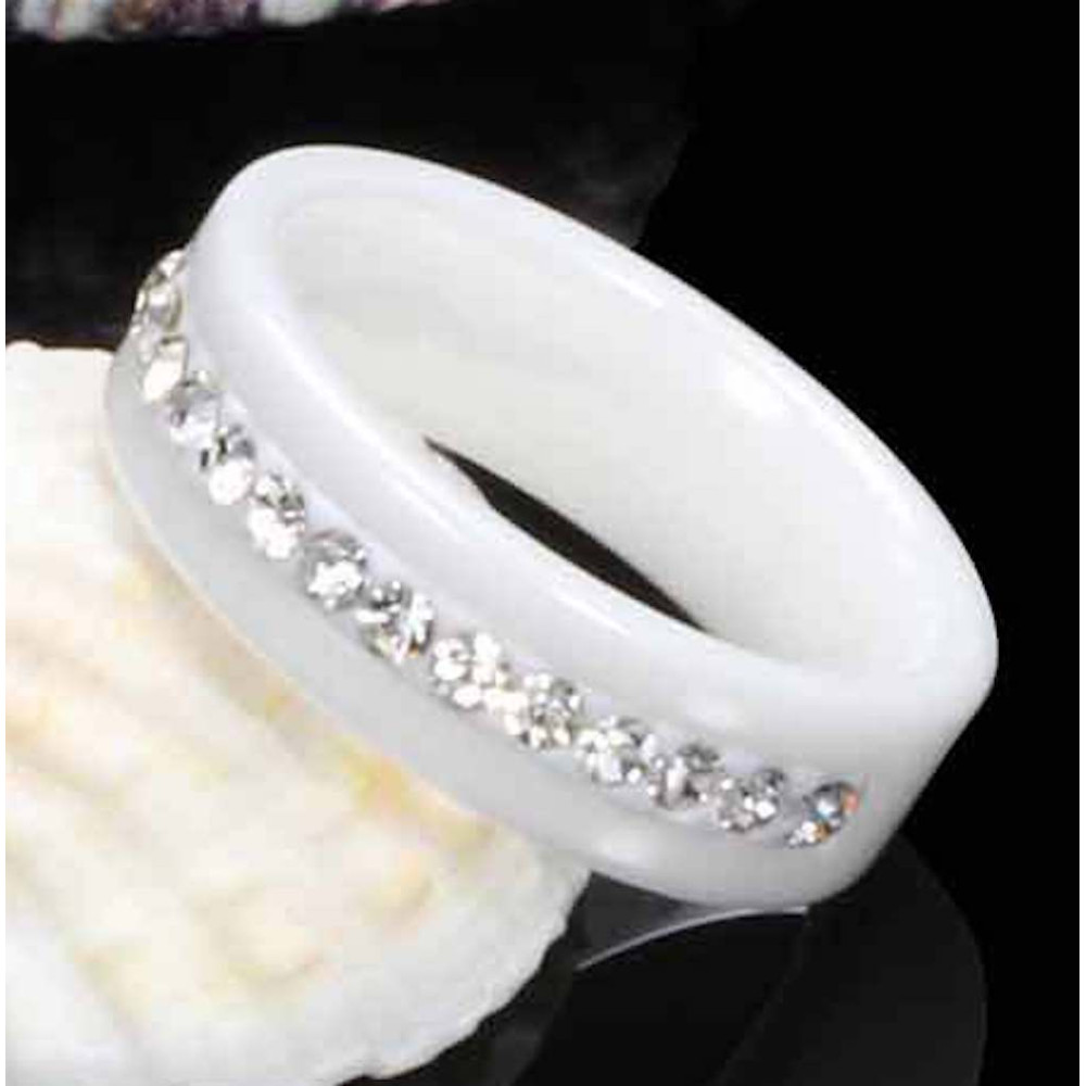 Bague alliance ceramique polie ligne zirconium