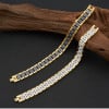 Schwarzes Herrenarmband aus Keramik mit vergoldeter magnetischer Kette